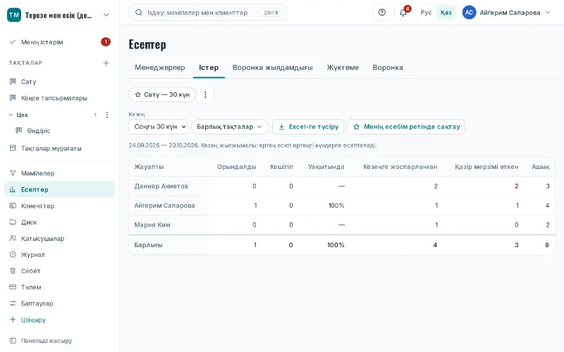 «Істер» есебі