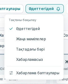 «Тақтаны бақылау» мәзірі